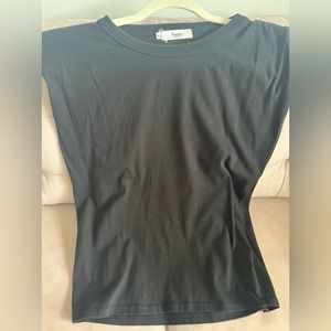 Frankie Shop Black Padded Shoulder T Shirt Size Small